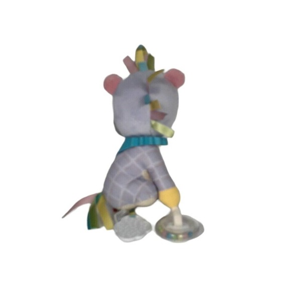 Skip Hop Unicorn Plush Baby Toy Rattle Teether Ribbons Crinkle Bandana Buddies - Picture 2 of 4